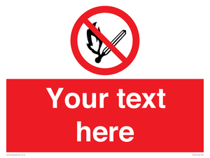 Custom No Open Flames Sign